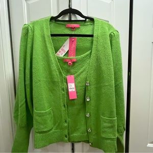 NWT - Lilly Pulitzer lime green sweater set!
